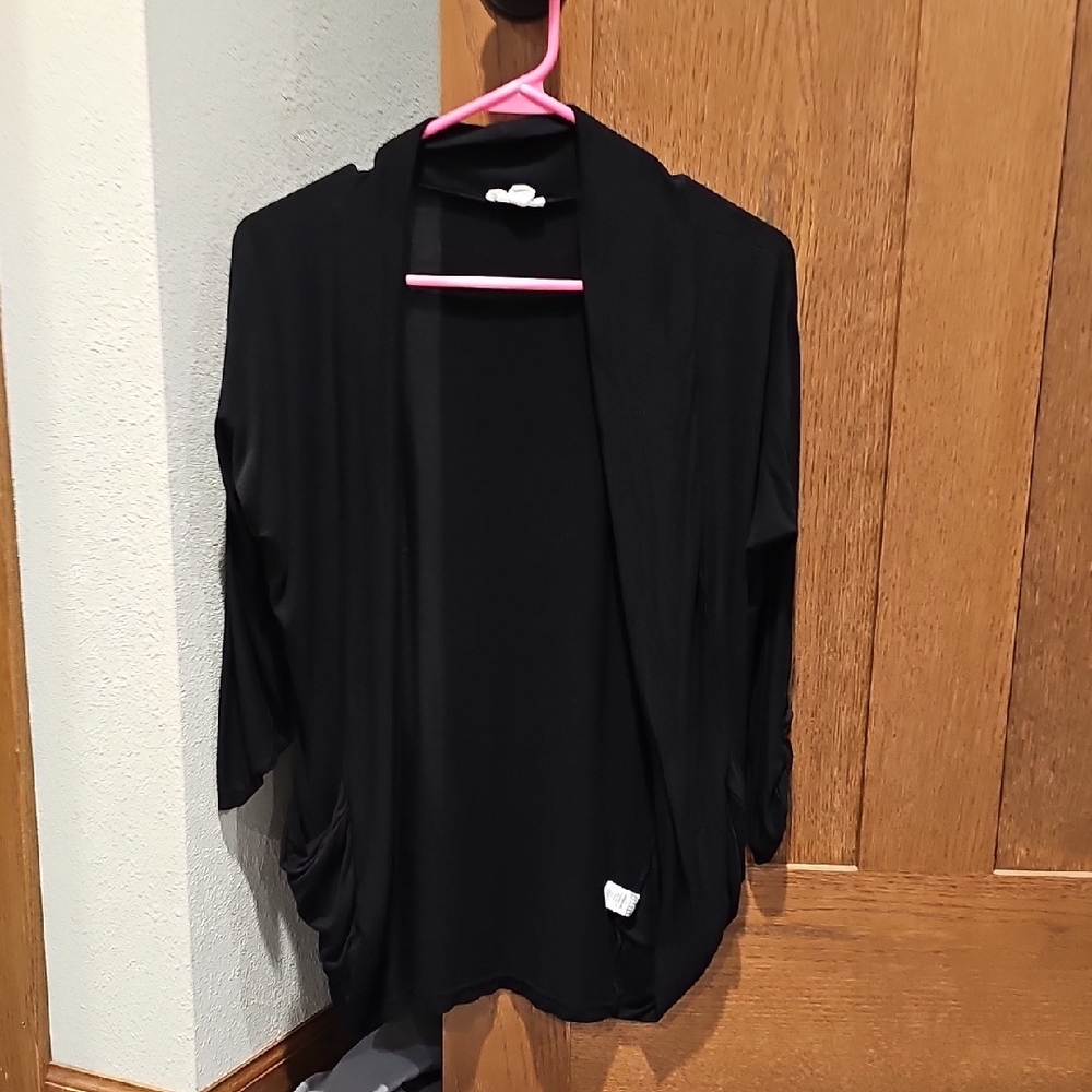 Black Open Front Cardigan